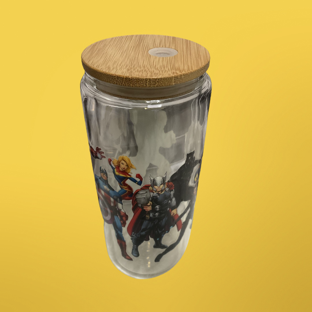 Super Hero glass tumbler
