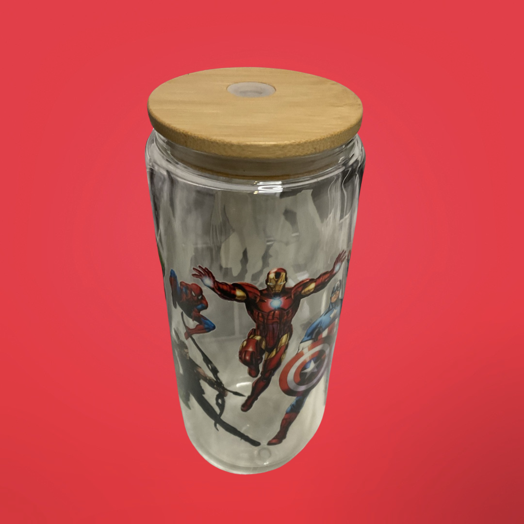 Super Hero glass tumbler