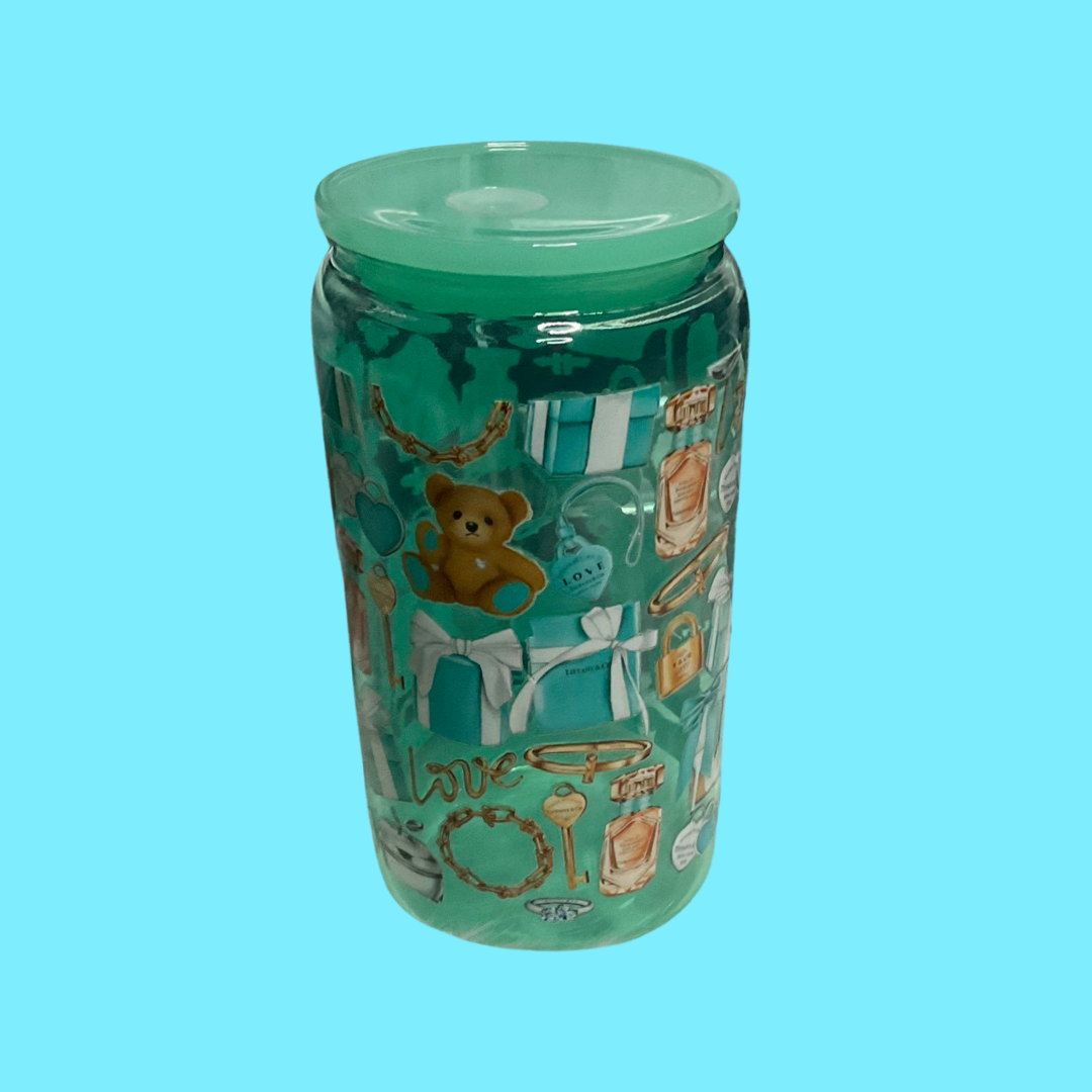 Tiff and Co. glass tumbler