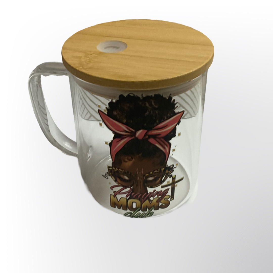 Praying Moms Club glass tumbler