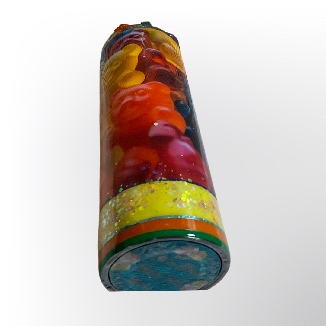 Gummy bear tumbler with 3D topper