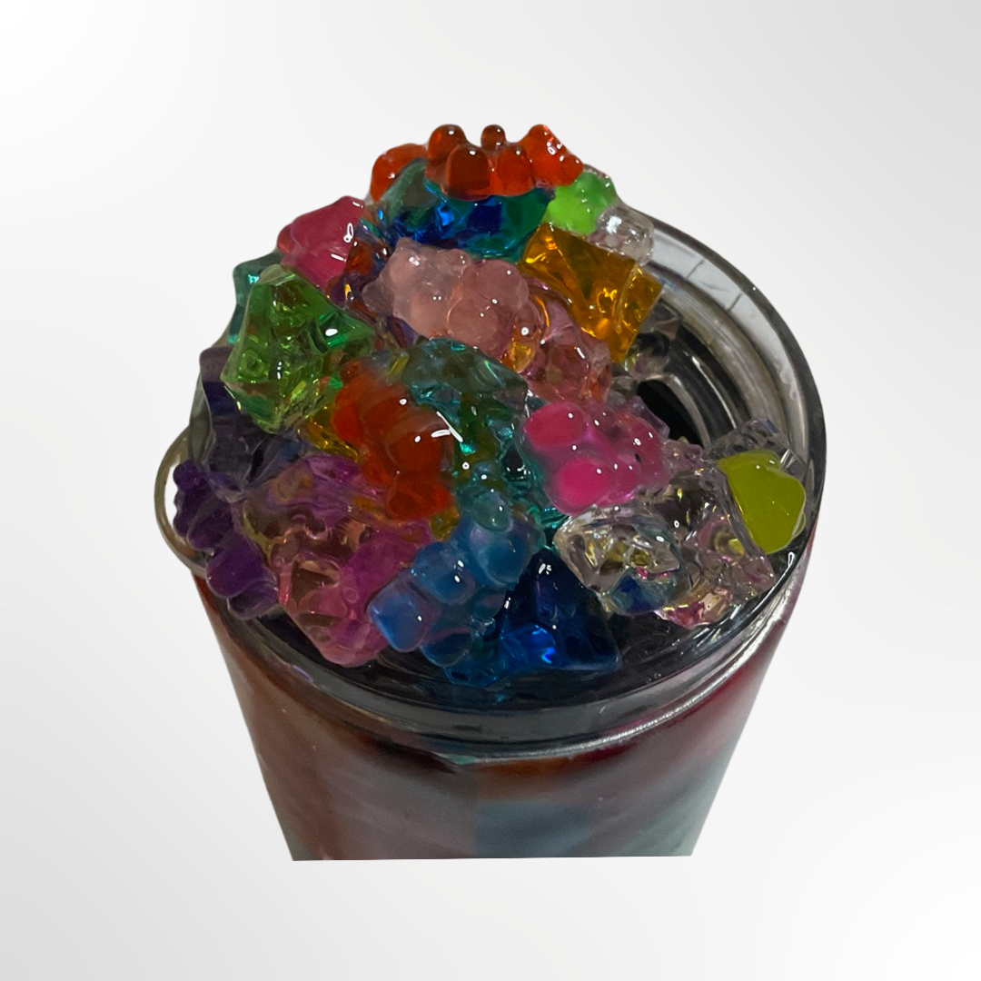Gummy bear tumbler with 3D topper