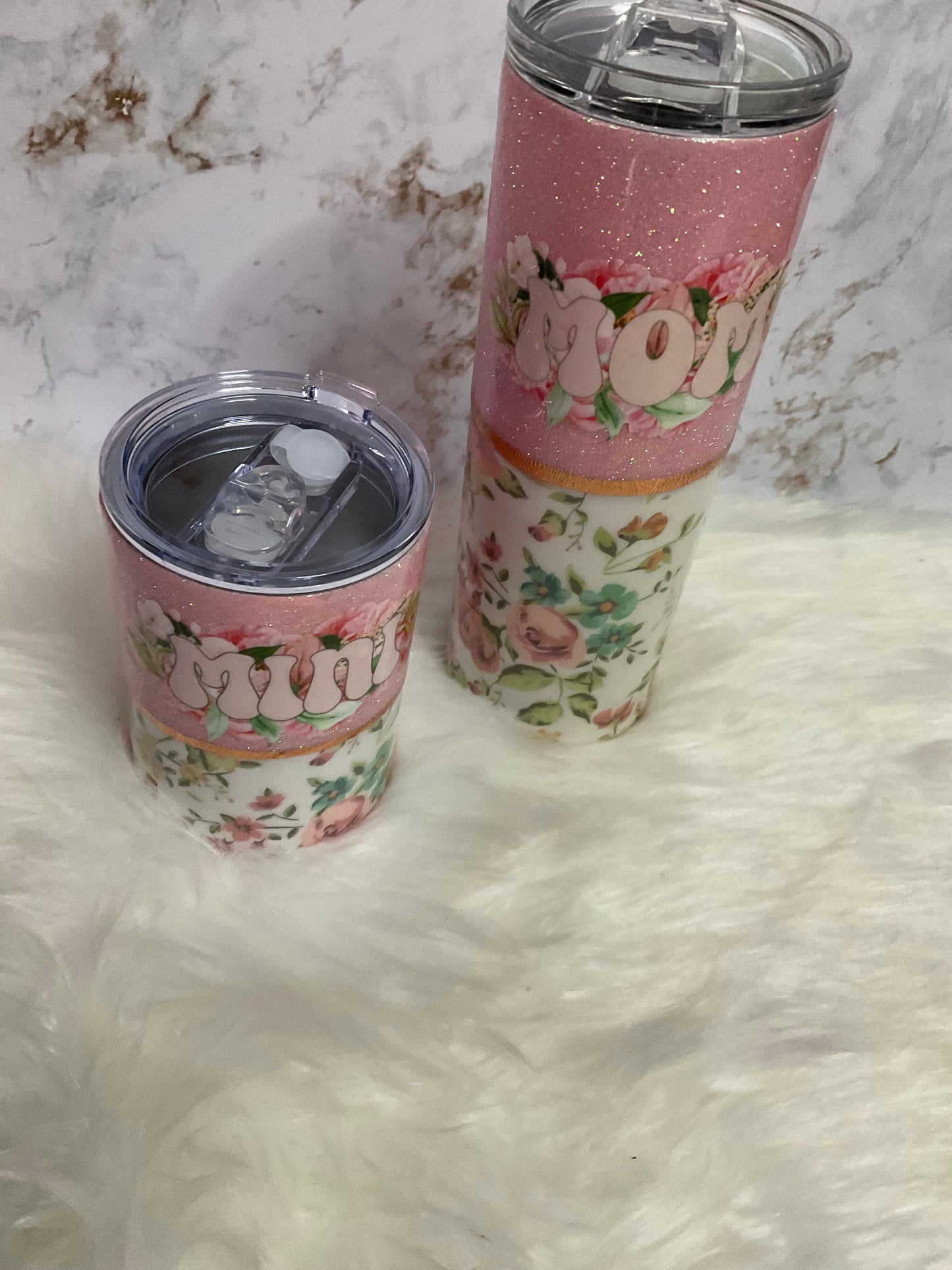 Mama and Mini Floral tumbler set