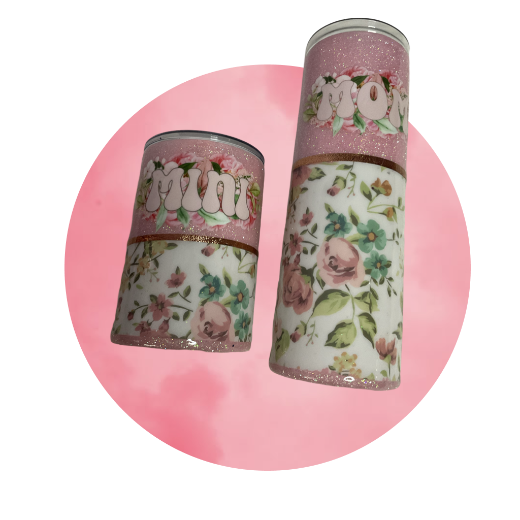 Mama and Mini Floral tumbler set