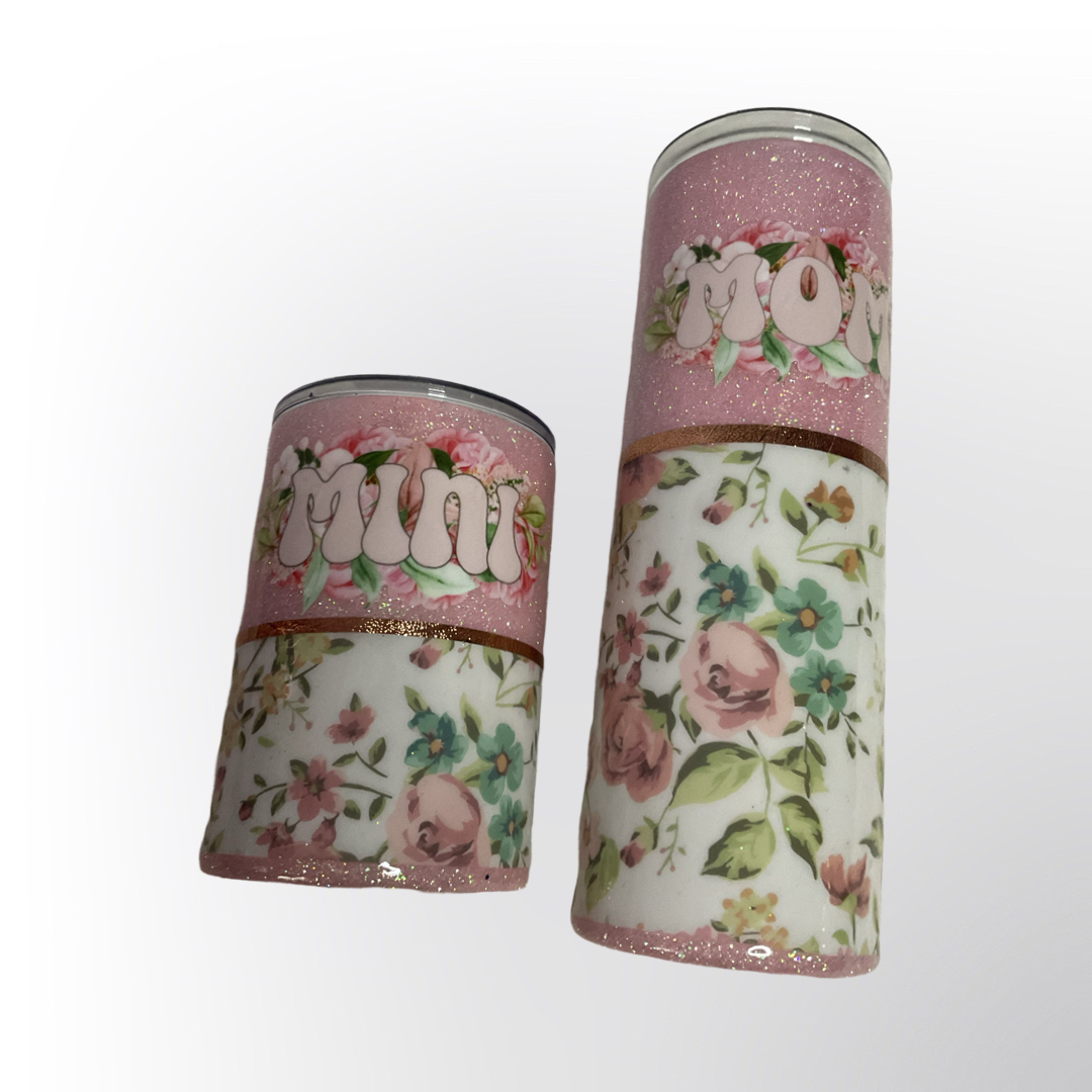 Mama and Mini Floral tumbler set