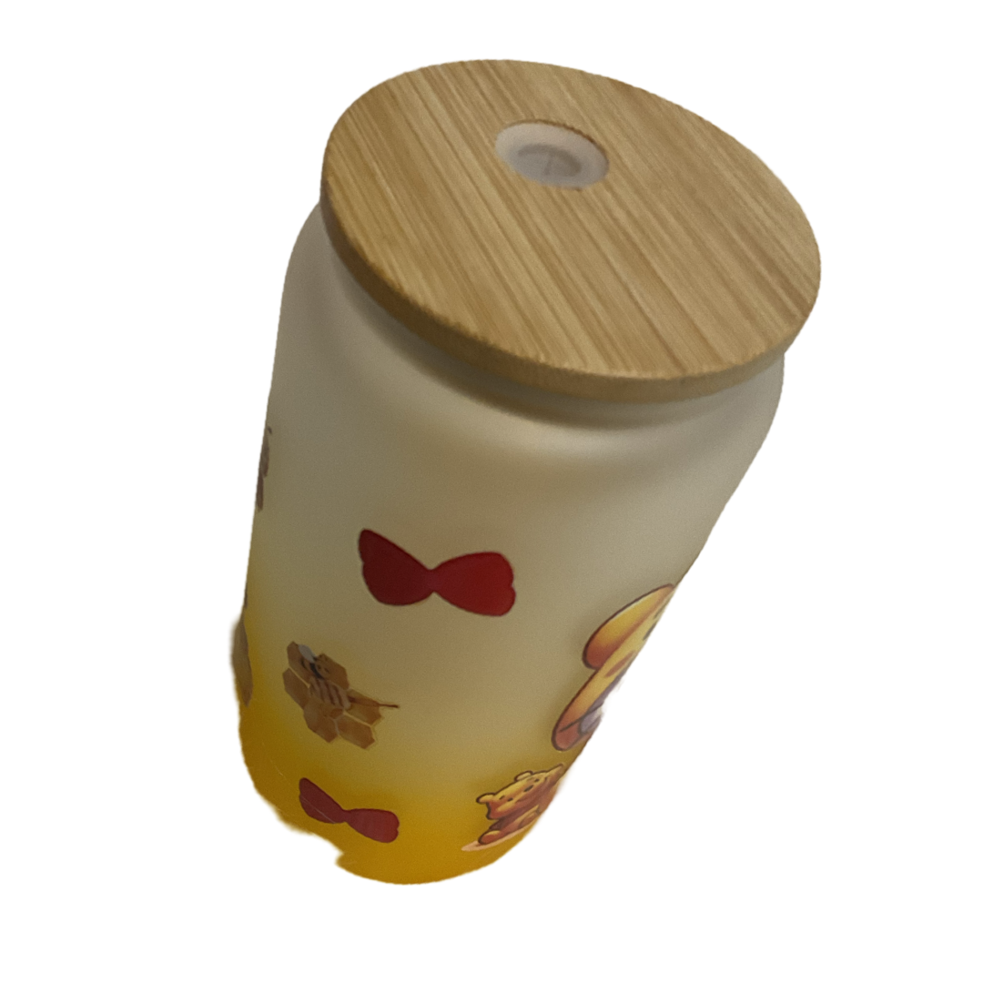 Pooh Kitty glass tumbler