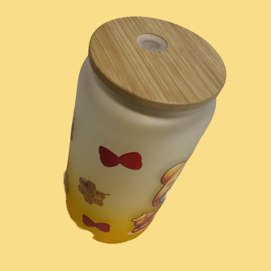 Pooh Kitty glass tumbler