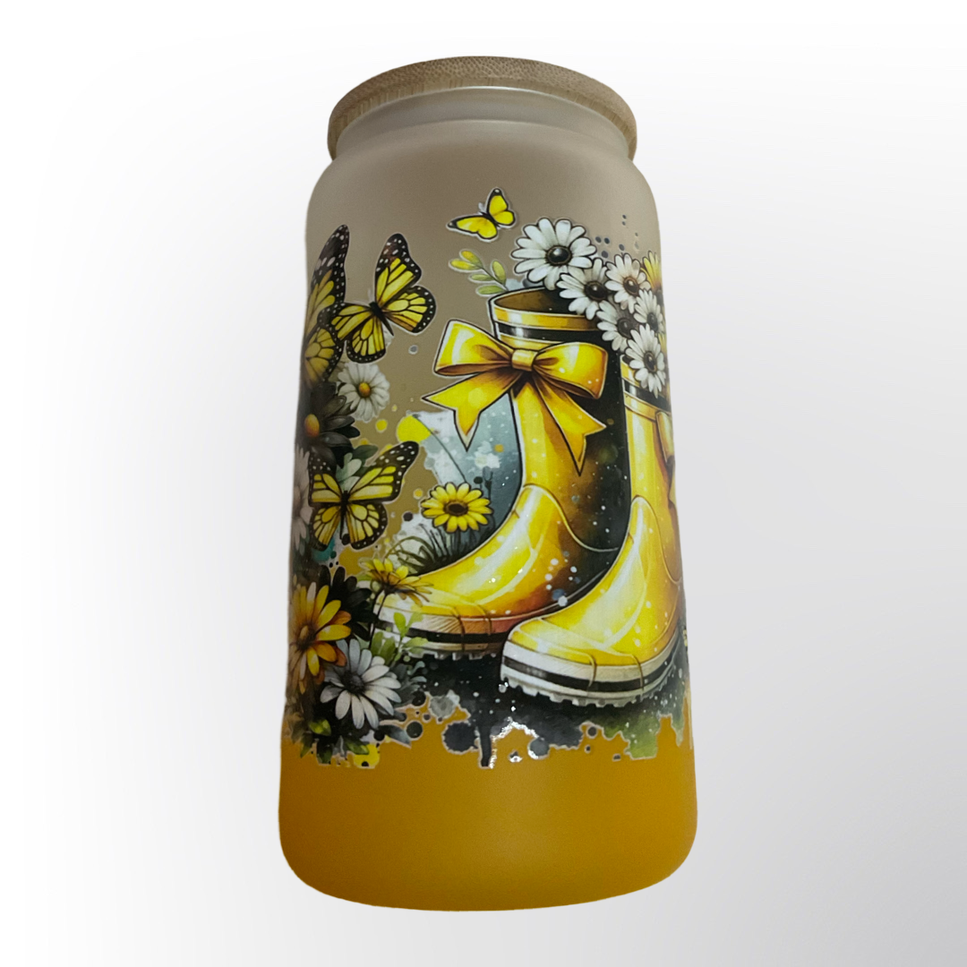 Daisy Rain glass tumbler