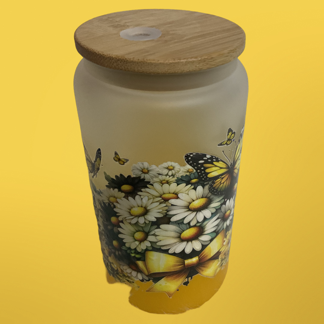 Daisy Rain glass tumbler