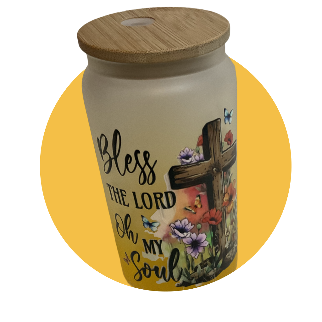 Bless the Lord glass tumbler