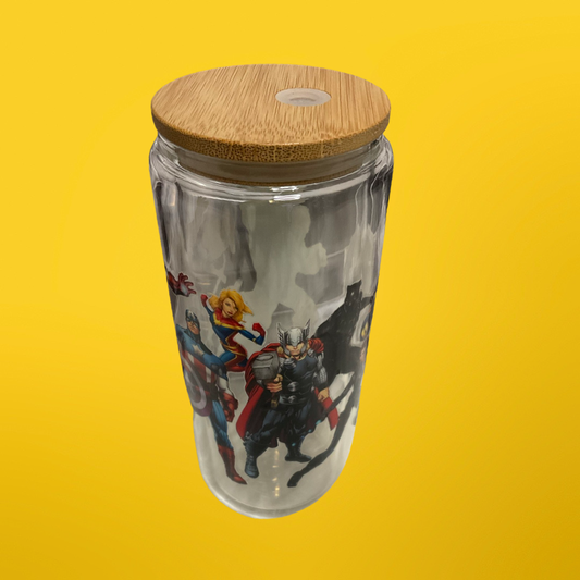 Super Hero glass tumbler