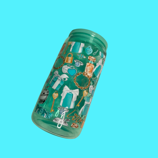 Tiff and Co. glass tumbler