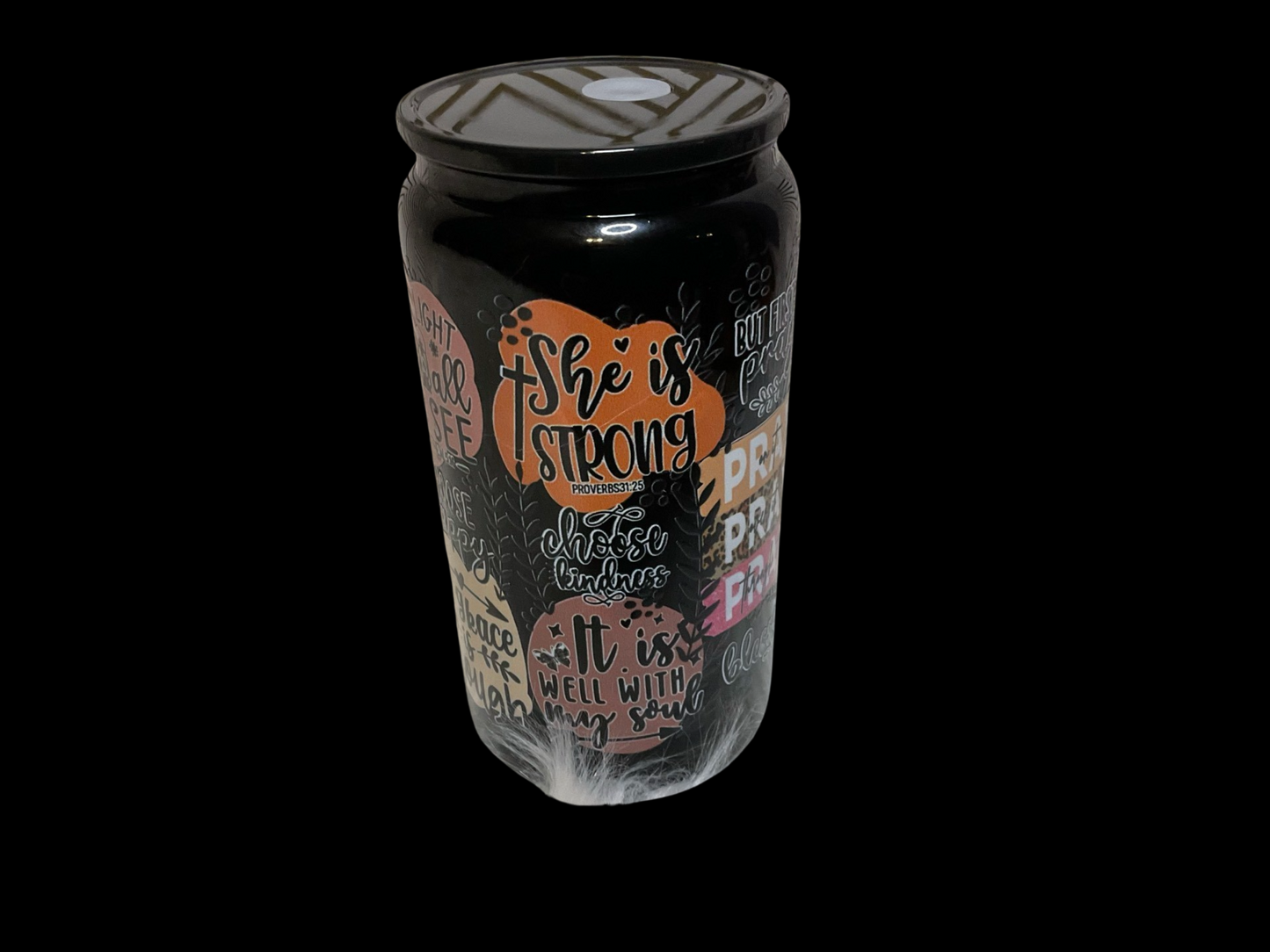 Pray on it glass tumbler