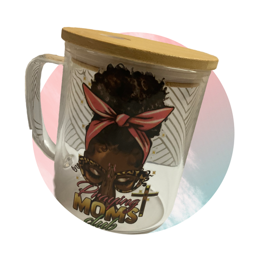 Praying Moms Club glass tumbler