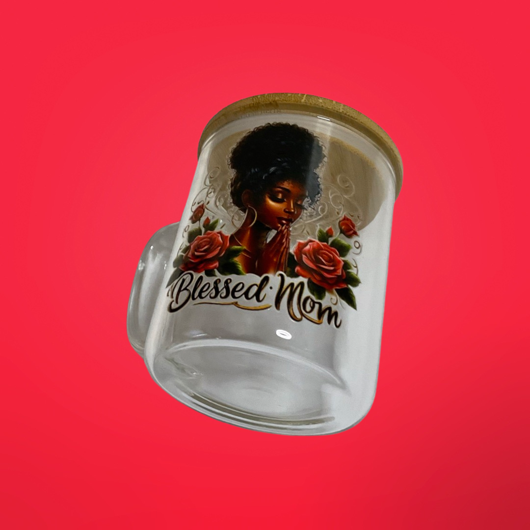 Blessed Mom glass mug